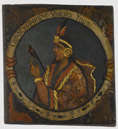 Capac Yupanqui, quinto rey inca, mediados del siglo XVIII de Peruvian School